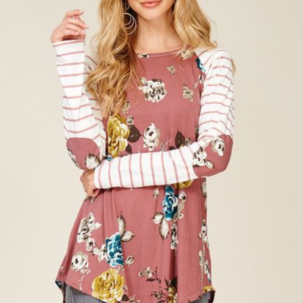 Emma Mauve Floral Long Sleeve